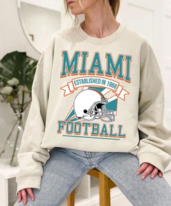 Miami Football Team Sweatshirt, Retro Miami Football Crewneck Sweatshirt, American Football Fan, NFL Shirt