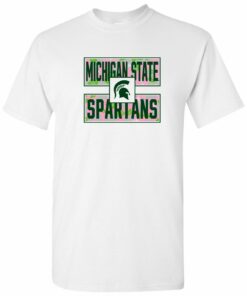 Michigan State Spartans Hibiscus Pattern Blocks Shirt Sweatshirt Pullover Hoodie Reprinted Full Color Full Size