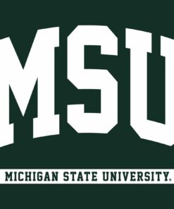 Michigan State Spartans Initial Arch - NCAA University Shirt Sweatshirt Pullover Hoodie Reprinted Full Color Full Size