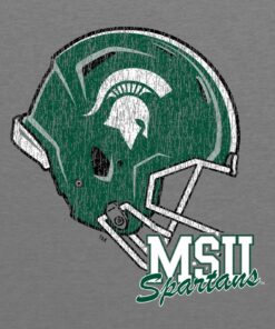 Michigan State Spartans Tilted Football Triblend Shirt Sweatshirt Pullover Hoodie Reprinted Full Color Full Size