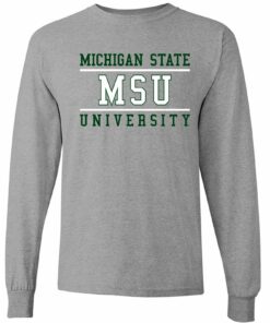 Michigan State Spartans University Block Shirt Sweatshirt Pullover Hoodie Reprinted Full Color Full Size