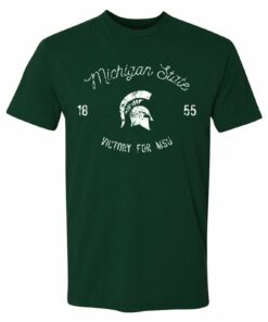 Michigan State Spartans Vintage Script Premium Shirt Sweatshirt Pullover Hoodie Reprinted Full Color Full Size
