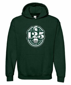 Michigan State University Spartans Football 125th Season Shirt Sweatshirt Pullover Hoodie Reprinted Full Color Full Size