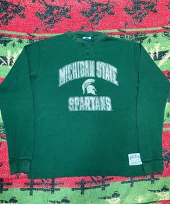 Michigan State University Thermal T-Shirt Sweatshirt Pullover Hoodie Reprinted Full Color Full Size Gift For NCAA Fans