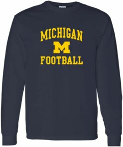 Michigan Wolverines Arch Logo Football Shirt Sweatshirt Pullover Hoodie Reprinted Full Color Full Size