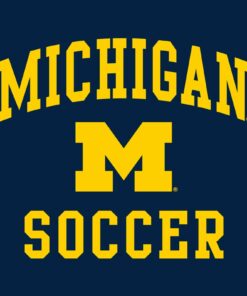 Michigan Wolverines Arch Logo Soccer Shirt Sweatshirt Pullover Hoodie Reprinted Full Color Full Size