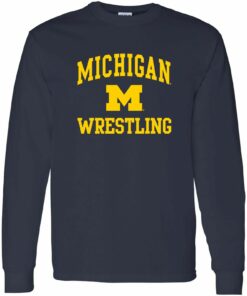 Michigan Wolverines Arch Logo Wrestling Shirt Sweatshirt Pullover Hoodie Reprinted Full Color Full Size