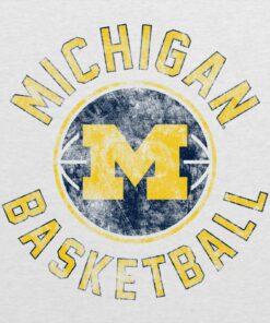 Michigan Wolverines Basketball Distress Triblend Shirt Sweatshirt Pullover Hoodie Reprinted Full Color Full Size