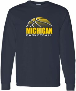 Michigan Wolverines Basketball Shadow Shirt Sweatshirt Pullover Hoodie Reprinted Full Color Full Size