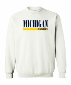Michigan Wolverines Boldline Shirt Sweatshirt Pullover Hoodie Reprinted Full Color Full Size