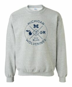 Michigan Wolverines Identity Stamp Shirt Sweatshirt Pullover Hoodie Reprinted Full Color Full Size