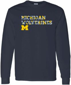 Michigan Wolverines Patchwork Logo Shirt Sweatshirt Pullover Hoodie Reprinted Full Color Full Size