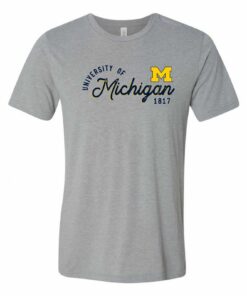 Michigan Wolverines Sunshine Script Canvas Triblend Shirt Sweatshirt Pullover Hoodie Reprinted Full Color Full Size