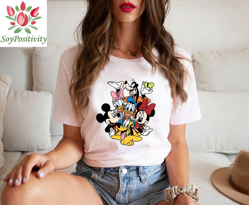 Mickey And Friends Vintage Sand T-Shirt, Mickey And Friends Minnie Donald Daisy Goofy Pluto T-shirt, Disney Shirt