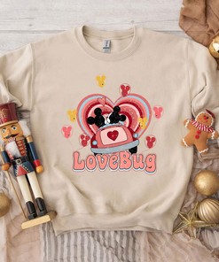 Mickey And Minnie Valentine Sweatshirt Love Bug Mickey Shirt Retro Disney Valentine Shirt Valentine's Day Shirt Disney Couple Shirt Gift