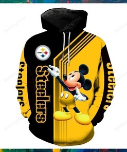 Mickey Mouse Pittsburgh Steelers 3D Hoodie Zip Hoodie, Nfl 3D All Over Print Hoodie Zip Hoodie