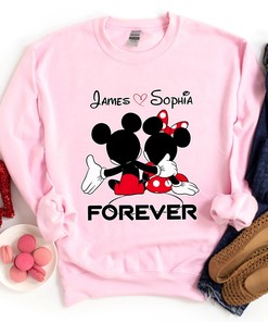 Mickey and Minnie Valentine Sweatshirt Custom Valentine's Day T-shirt Mickey Mouse Gift Disneyland Trip Shirt Couple Shirt Gift