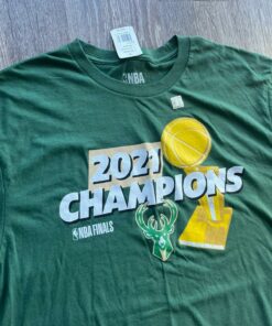 Milwaukee Bucks 2021 NBA Champions Tshirt Sweatshirt Hoodie Crewneck Sweatshirt Pullover Reprinted Full Color Full Size Gifts for NBA Fans