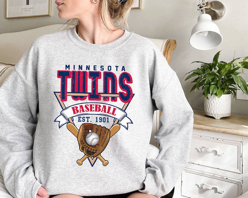 Minnesota Baseball Crewneck Sweatshirt, Vintage Minnesota Baseball Shirt, Minnesota MLB Shirt, Baseball Fan Gifts, Minnesota Fan Shirt - Image 2