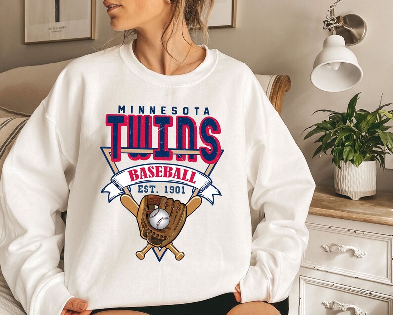 Minnesota Baseball Crewneck Sweatshirt, Vintage Minnesota Baseball Shirt, Minnesota MLB Shirt, Baseball Fan Gifts, Minnesota Fan Shirt - Image 3