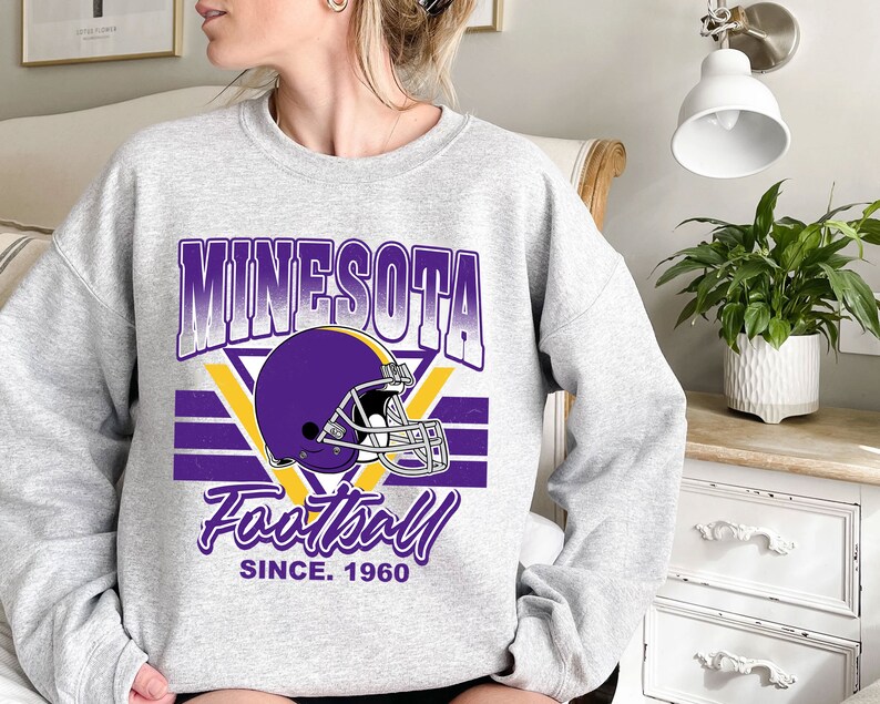 Minnesota Football Team Sweatshirt, Vintage Minnesota Football Crewneck Sweatshirt, American Football Fan, NFL Shirt - Image 2