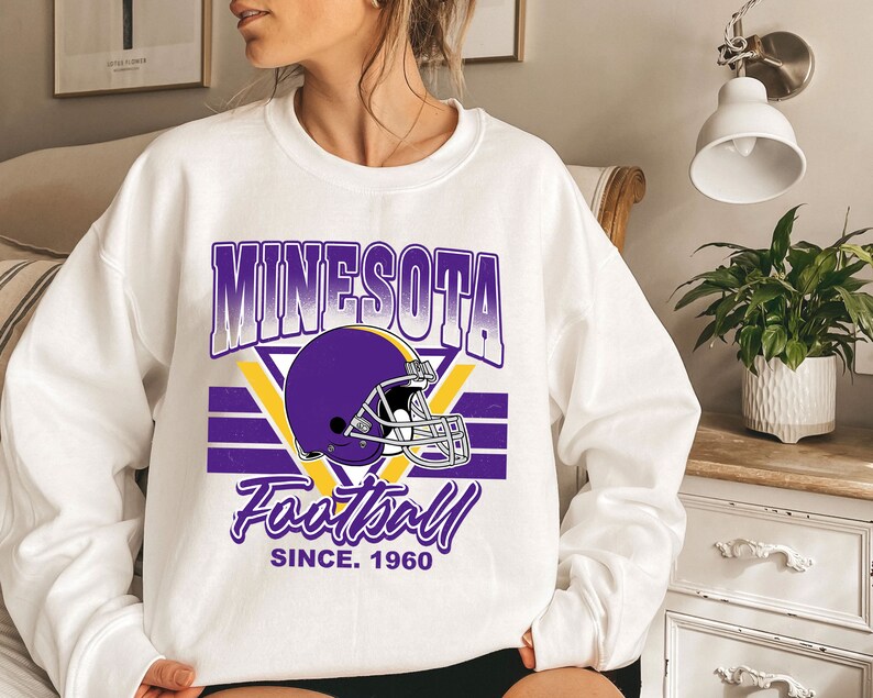 Minnesota Football Team Sweatshirt, Vintage Minnesota Football Crewneck Sweatshirt, American Football Fan, NFL Shirt - Image 3