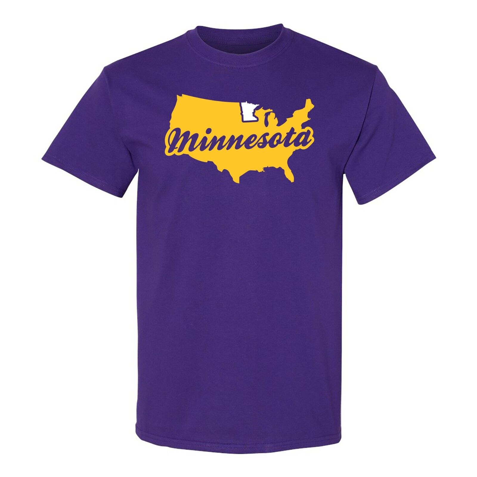 Minnesota USA Script - Football Team Colors Sports Shirt Sweatshirt Pullover Hoodie Reprinted Full Color Full Size
