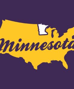 Minnesota USA Script - Football Team Colors Sports Shirt Sweatshirt Pullover Hoodie Reprinted Full Color Full Size