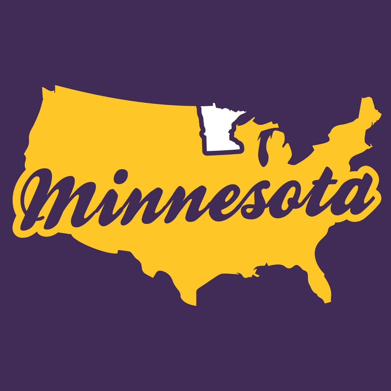 Minnesota USA Script - Football Team Colors Sports Shirt Sweatshirt Pullover Hoodie Reprinted Full Color Full Size