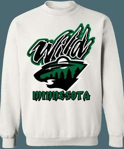 Minnesota Wild BLACKOUT Retro NHL Crewneck Sweatshirt Hoodie Shirt Gifts for Fans