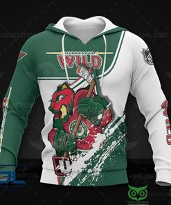 Minnesota Wild Nhl Bear 3D Hoodie Zip Hoodie, Nhl 3D All Over Print Hoodie Zip Hoodie