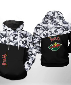 Minnesota Wild Nhl Camo Veteran 3D All Over Print Zip Up Hoodie Option