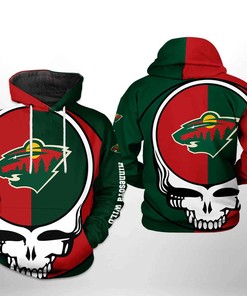 Minnesota Wild Nhl Grateful Dead 3D All Over Print Zip Up Hoodie Option