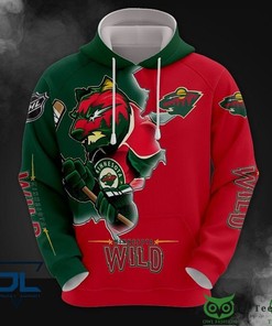 Minnesota Wild Nhl Symbol 3D Hoodie Zip Hoodie, Nhl 3D All Over Print Hoodie Zip Hoodie