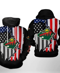 Minnesota Wild Nhl Us Flag Team 3D All Over Print Zip Up Hoodie Option