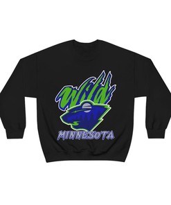 Minnesota Wild Timberwolves Vintage NHL Crewneck Sweatshirt Hoodie Shirt Gifts for Fans