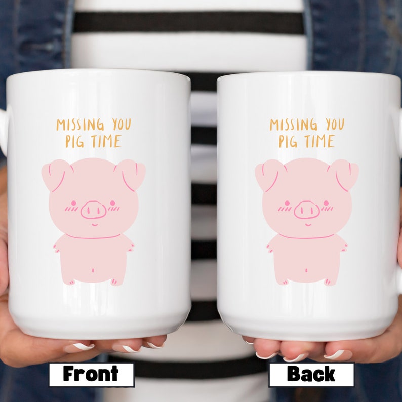 Missing You Pig Time, Couples Gifts, Valentine's Day Gift, Love Note, Anniversary Gift, Vuedelavie