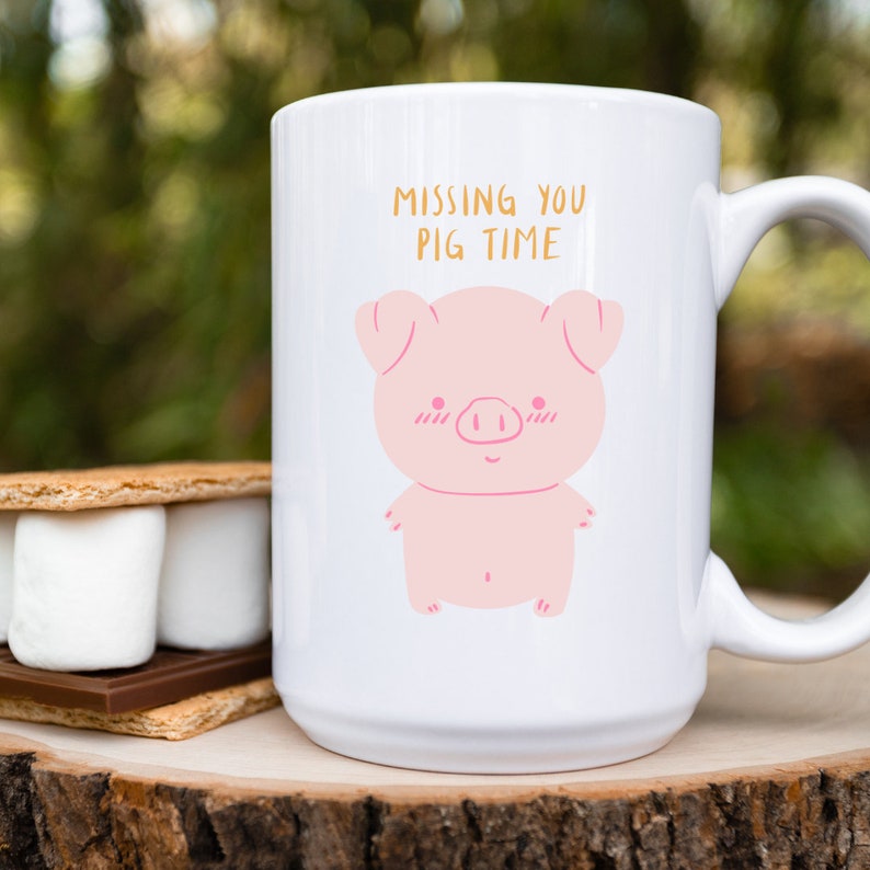 Missing You Pig Time, Couples Gifts, Valentine's Day Gift, Love Note, Anniversary Gift, Vuedelavie