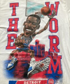 Mitchell And Ness Detroit Pistons Dennis Rodman The Worm Tshirt Hoodie Crewneck Sweatshirt Reprinted Full Color Full Size Gifts for NBA Fans