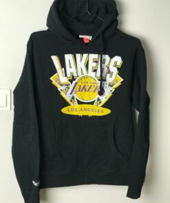 Mitchell And Ness Lakers Hoodie NBA Tshirt Hoodie Crewneck Sweatshirt Reprinted Full Color Full Size Gifts for NBA Fans