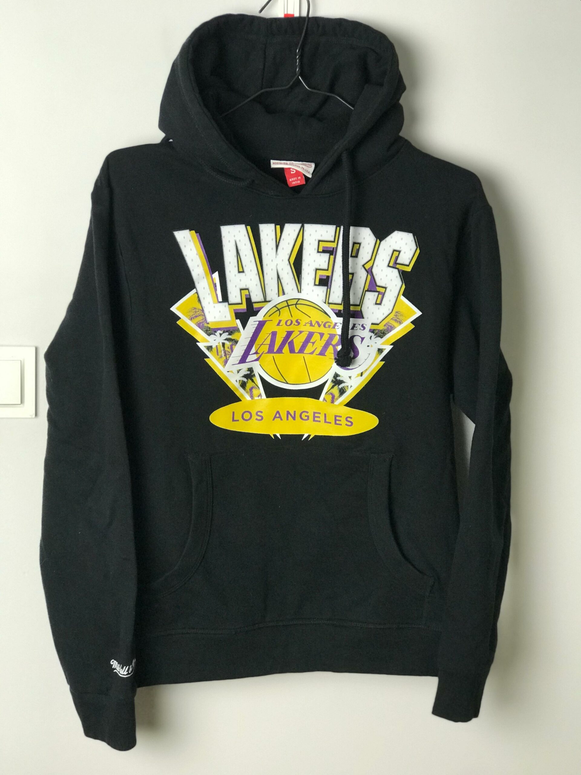 Mitchell And Ness Lakers Hoodie NBA Tshirt Hoodie Crewneck Sweatshirt Reprinted Full Color Full Size Gifts for NBA Fans