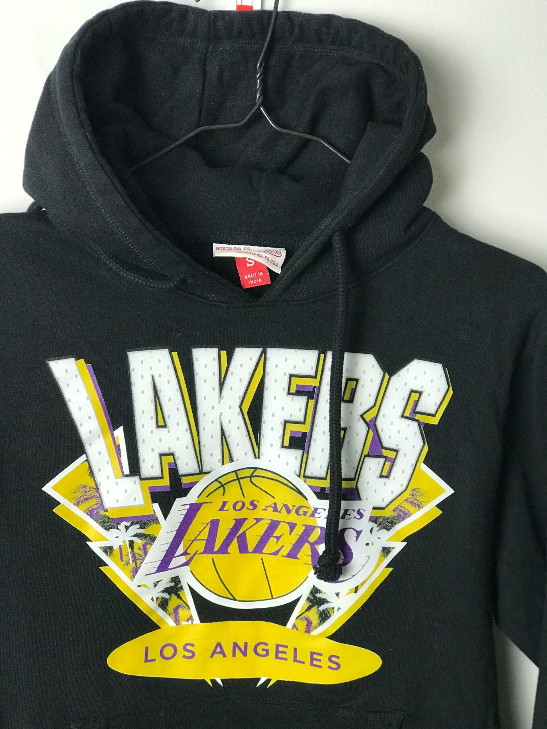 Mitchell And Ness Lakers Hoodie NBA Tshirt Hoodie Crewneck Sweatshirt Reprinted Full Color Full Size Gifts for NBA Fans