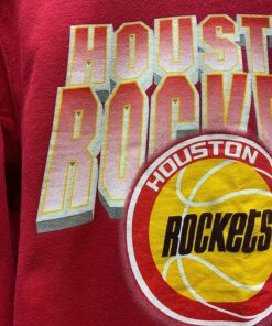 Mitchell and Ness Houston Rockets Tshirt Hoodie Crewneck Sweatshirt Reprinted Full Color Full Size Gifts for NBA Fans
