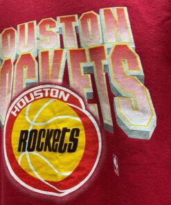 Mitchell and Ness Houston Rockets Tshirt Hoodie Crewneck Sweatshirt Reprinted Full Color Full Size Gifts for NBA Fans