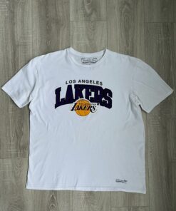 Mitchell and Ness La Lakers NBA Rare Tshirt Hoodie Crewneck Sweatshirt Reprinted Full Color Full Size Gifts for NBA Fans