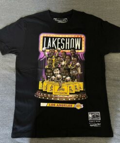 Mitchell and Ness Lakeshow Hardwood Classics Tshirt Hoodie Crewneck Sweatshirt Reprinted Full Color Full Size Gifts for NBA Fans