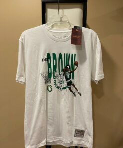 Mitchell and Ness NBA Boston Celtics Lee Brown Tshirt Hoodie Crewneck Sweatshirt Reprinted Full Color Full Size Gifts for NBA Fans