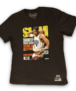 Mitchell and Ness x Slam Mag Shareef Abdur-Rahim Tshirt Hoodie Crewneck Sweatshirt Reprinted Full Color Full Size Gifts for NBA Fans