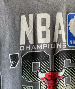 MitchellandNess Chicago Bulls 96 NBA Champions Tshirt Hoodie Crewneck Sweatshirt Reprinted Full Color Full Size Gifts for NBA Fans
