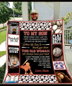 Mom To Son - This Old Woman Baseball Blanket -Gifts Lover Sports